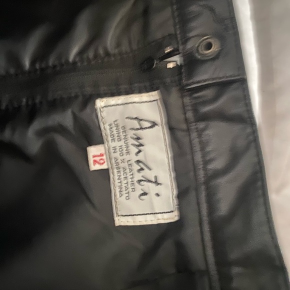 Amati Black Leather skirt size 12 - Picture 3 of 5